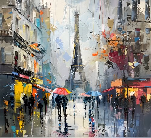 Rainy Reflections in Paris von Eva Bazhenova, Digital kaufen auf Singulart