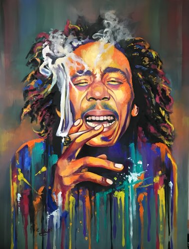 King of Reggae: Bob Marley von Eva Bazhenova, Malerei kaufen auf Singulart