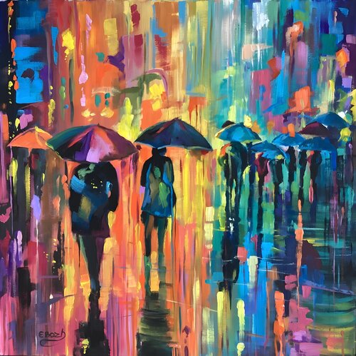 Rainbow Rain von Eva Bazhenova, Malerei kaufen auf Singulart