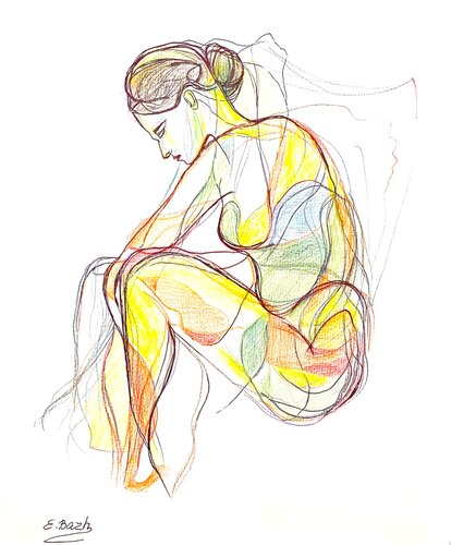 Ready for more by Eva Bazhenova, Drawing for Sale on Singulart