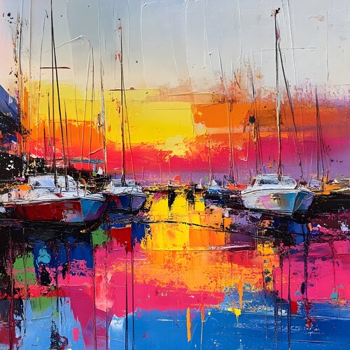 Sunset at Harbour von Eva Bazhenova, Digital kaufen auf Singulart