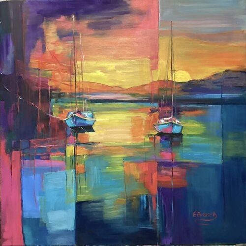 Tranquility on the Sea van Eva Bazhenova, Schilderij te koop op Singulart