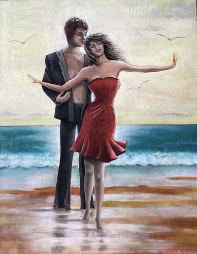Romance by the Sea von Eva Bazhenova, Malerei kaufen auf Singulart