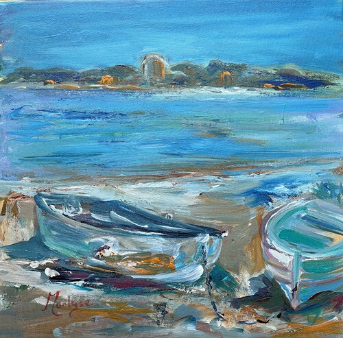Boats on the Mediterranean shores Marlyse Ruess