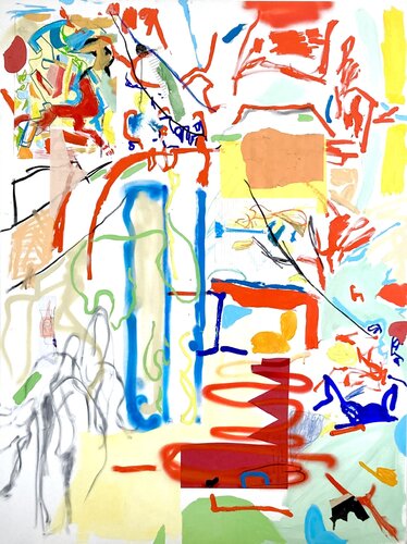 The red house after the bridge di Armand Brac, Pittura in vendita su Singulart