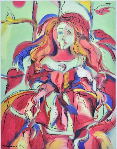 LA INFANTA CON ATUENDO TROPICAL de Miguel Betancourt, Pintura a la venta en Singulart