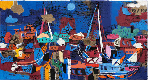 URBE CON SEÑALÉTICA di Miguel Betancourt, Pittura in vendita su Singulart