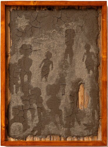 PALIMPSESTO 0° - 2025 - Arcilla y arena sobre carrizo - 76x55 cm di Miguel Betancourt, Altri media in vendita su Singulart