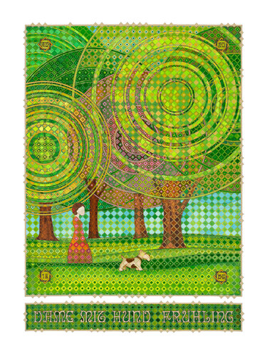 The Lady With The Dog - Spring PRINT di Dobri Gjurkov, Stampa in vendita su Singulart