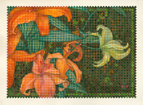Moonflowers_1_76x56_ORIG by Dobri Gjurkov, 종이 for Sale on Singulart