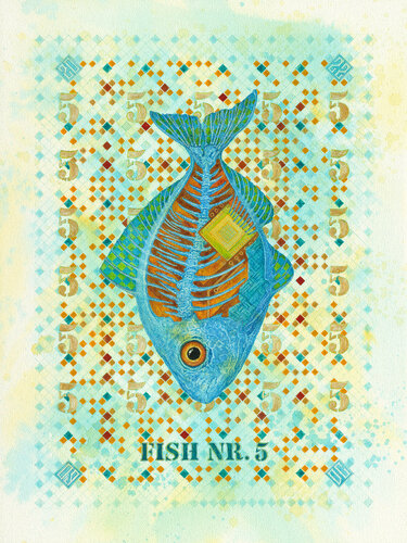 Fish Nr. 5 GICLÉE PRINT von Dobri Gjurkov, Malerei kaufen auf Singulart