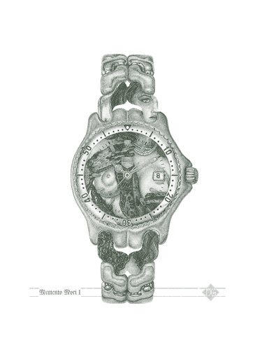 Memento Mori II GREEN di Dobri Gjurkov, Stampa in vendita su Singulart