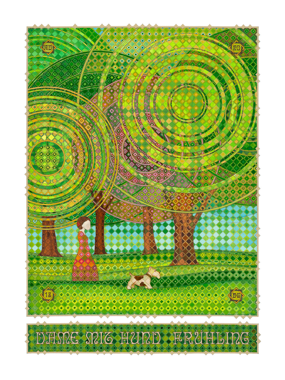 The Lady With The Dog - Spring PRINT Dobri Gjurkov