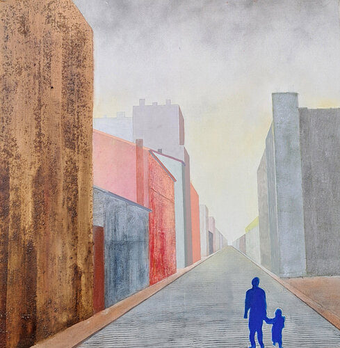 Lumière au bout de la rue by michel dubouloz, Painting for Sale on Singulart