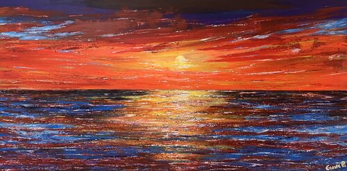 I colori del tramonto by Cesare Papiccio, Painting for Sale on Singulart