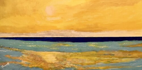 Giallo al mare by Cesare Papiccio, Painting for Sale on Singulart