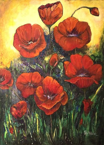 Red Poppies van Michael Hartstein, Schilderij te koop op Singulart