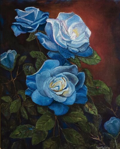 Blue Floral von Michael Hartstein, Malerei kaufen auf Singulart