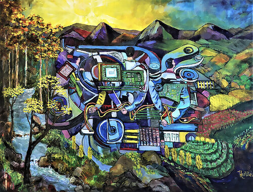 What Will Our Future Look Like di Michael Hartstein, Pittura in vendita su Singulart