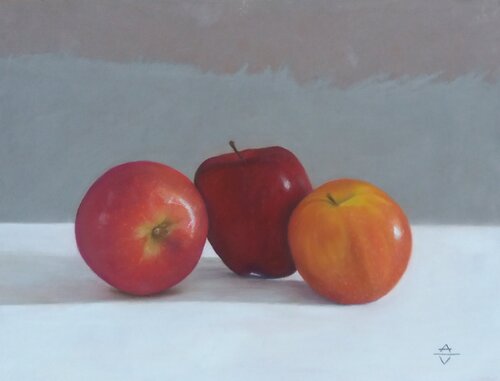 le tre mele  (Drei Äpfel) van Antonio Visciano, Schilderij te koop op Singulart