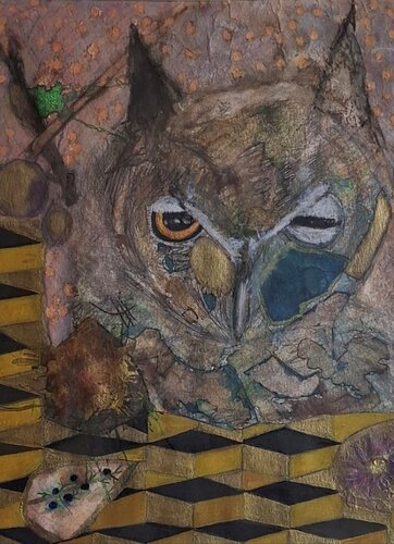 Wunder Eule van Antonio Visciano, Schilderij te koop op Singulart