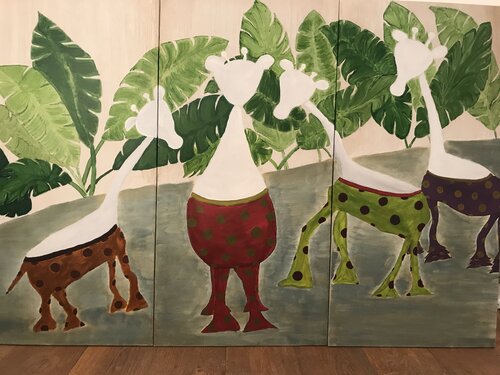 Giraffe a zampa d'elefante by Gabriella Gallo, Painting for Sale on Singulart