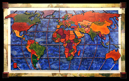 Carte du Monde par Breandan Lee, Peinture en vente sur Singulart