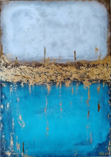 Goldener Horizont van Rita Worpenberg, Schilderij te koop op Singulart