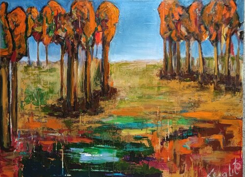 Autumn Rain di Lena Lito, Pittura in vendita su Singulart