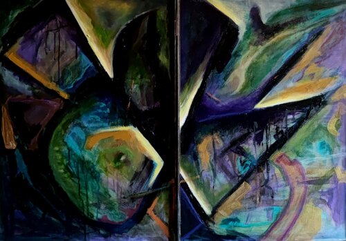 Trasfornazione:" La Fenice" dittico di Lena Lito, Pittura in vendita su Singulart