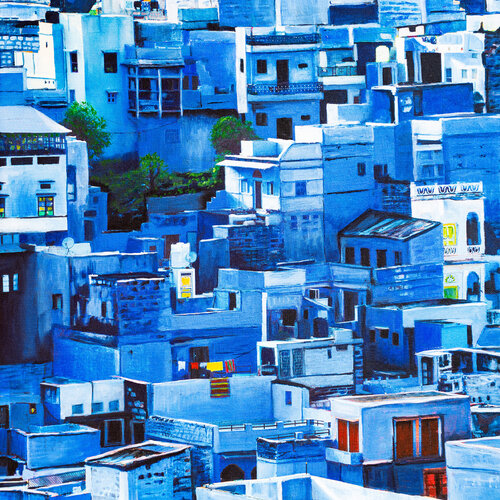 The Blue City by CR Shelare, Painting for Sale on Singulart