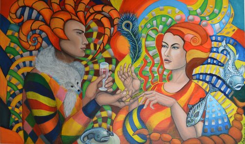 Zweideutige Tierliebhaber by Davorka Azinovic, Painting for Sale on Singulart