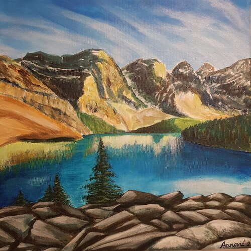 Spiegelung der Berge by Davorka Azinovic, Painting for Sale on Singulart