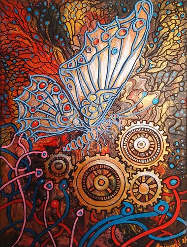 Steampunk Schmetterling by Davorka Azinovic, Painting for Sale on Singulart