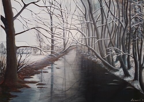 Winter in Isarauen von Davorka Azinovic, Malerei kaufen auf Singulart