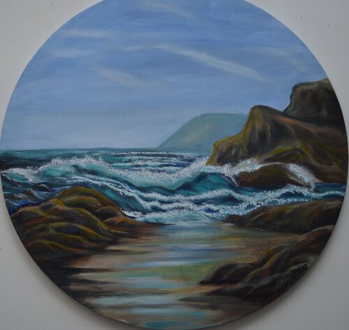Felsen in Brandung di Davorka Azinovic, Pittura in vendita su Singulart