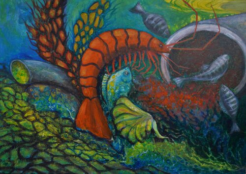 Leben am Abflussrohr by Davorka Azinovic, Painting for Sale on Singulart