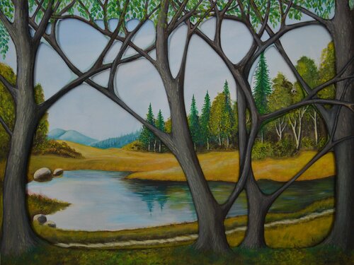 Blick aus dem Wald by Davorka Azinovic, Painting for Sale on Singulart