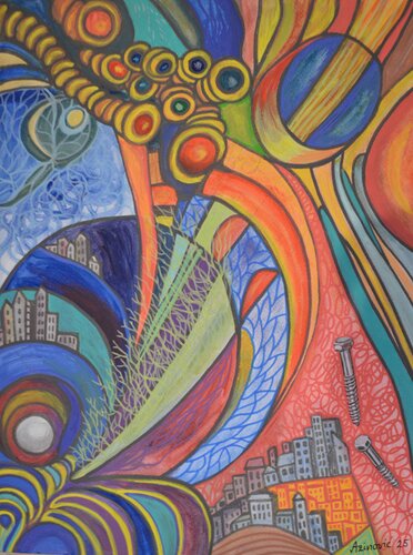 Ein paar Schrauben fehlen by Davorka Azinovic, Painting for Sale on Singulart