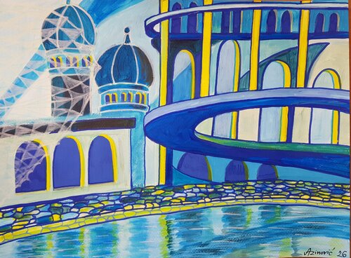 München in blau by Davorka Azinovic, Painting for Sale on Singulart