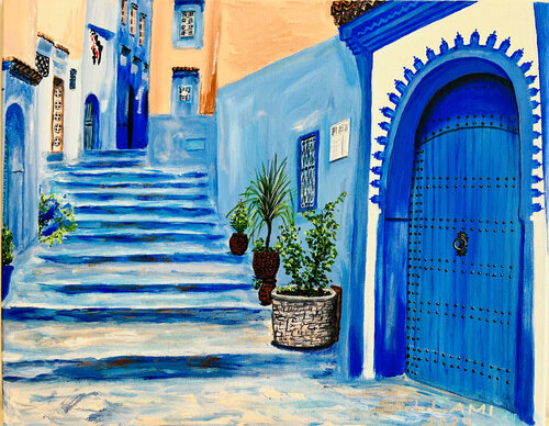 Chefchaouen1 van Ingrid Sellami, Schilderij te koop op Singulart