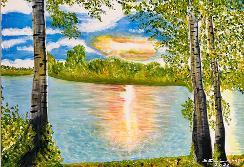 Alte Donau van Ingrid Sellami, Schilderij te koop op Singulart