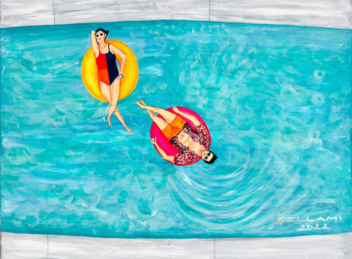 Chilling von Ingrid Sellami, Malerei kaufen auf Singulart