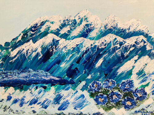 Gebirge abstrakt di Ingrid Sellami, Pittura in vendita su Singulart