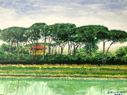 Haus am Kanal di Ingrid Sellami, Pittura in vendita su Singulart