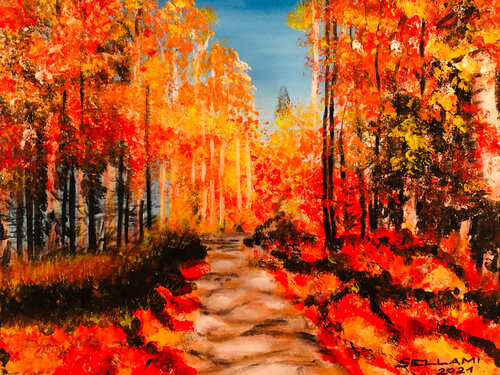 Herbstwald von Ingrid Sellami, Malerei kaufen auf Singulart