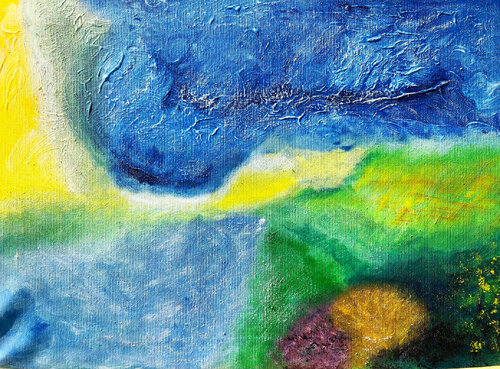 Küstenlandschaft abstrakt di Ingrid Sellami, Pittura in vendita su Singulart
