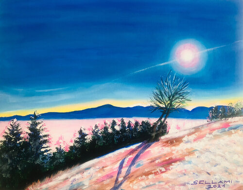 Nebel im Tal von Ingrid Sellami, Malerei kaufen auf Singulart