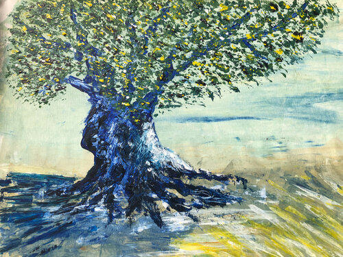 Olivenbaum di Ingrid Sellami, Pittura in vendita su Singulart