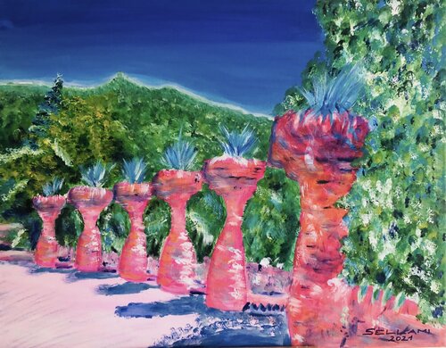 Park Güell di Ingrid Sellami, Pittura in vendita su Singulart